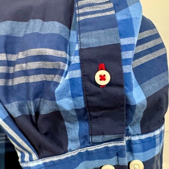 Tommy Hilfiger Men Plaid Shirt 100% Cotton Classic Fit Button Up Blue Size XXL - Picture 6 of 6